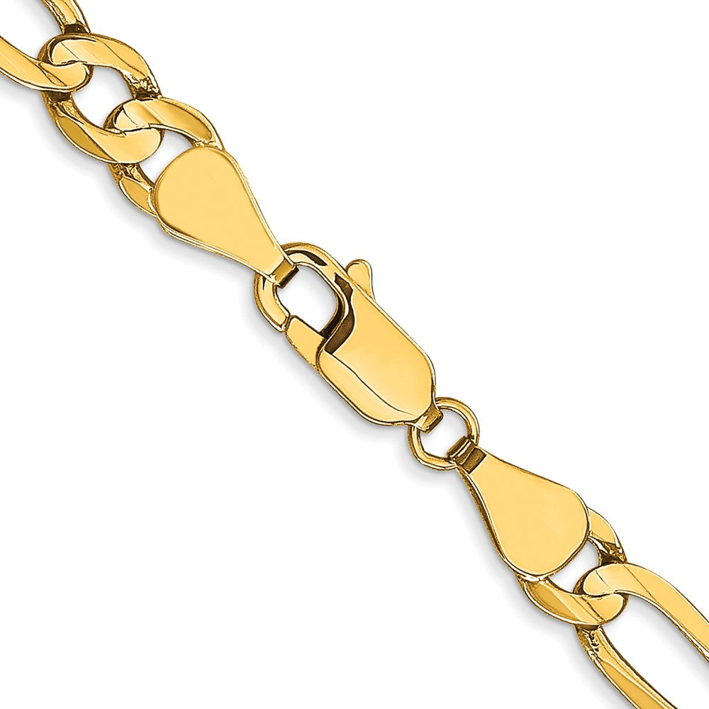 24 Inch 10K 5.25mm Concave Figaro Chain Necklace