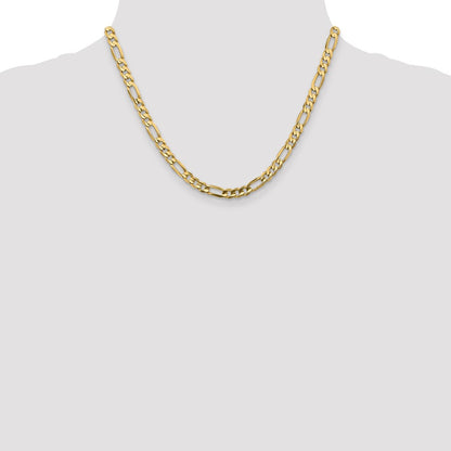 18 Inch 10K 5.25mm Concave Figaro Chain Necklace
