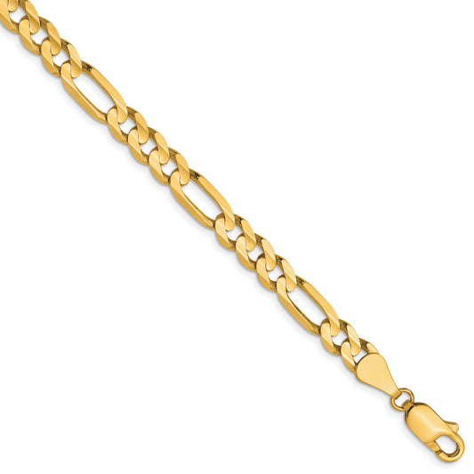7 Inch 10K 5.25mm Concave Figaro Chain