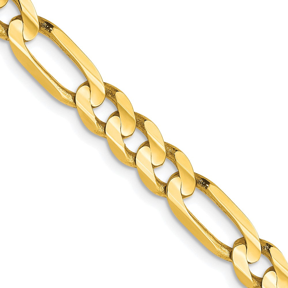 24 Inch 10K 5.25mm Concave Figaro Chain Necklace