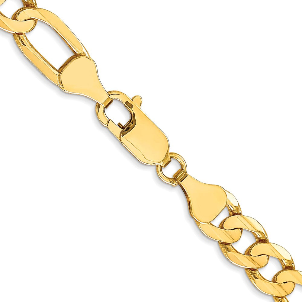 26 Inch 10K Yellow Gold 6.75mm Concave Figaro Chain Necklace
