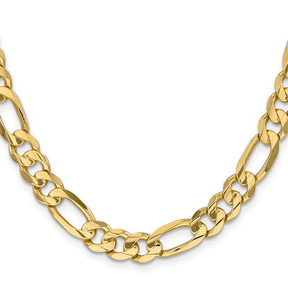20 Inch 10K 8.75mm Concave Figaro Chain Necklace