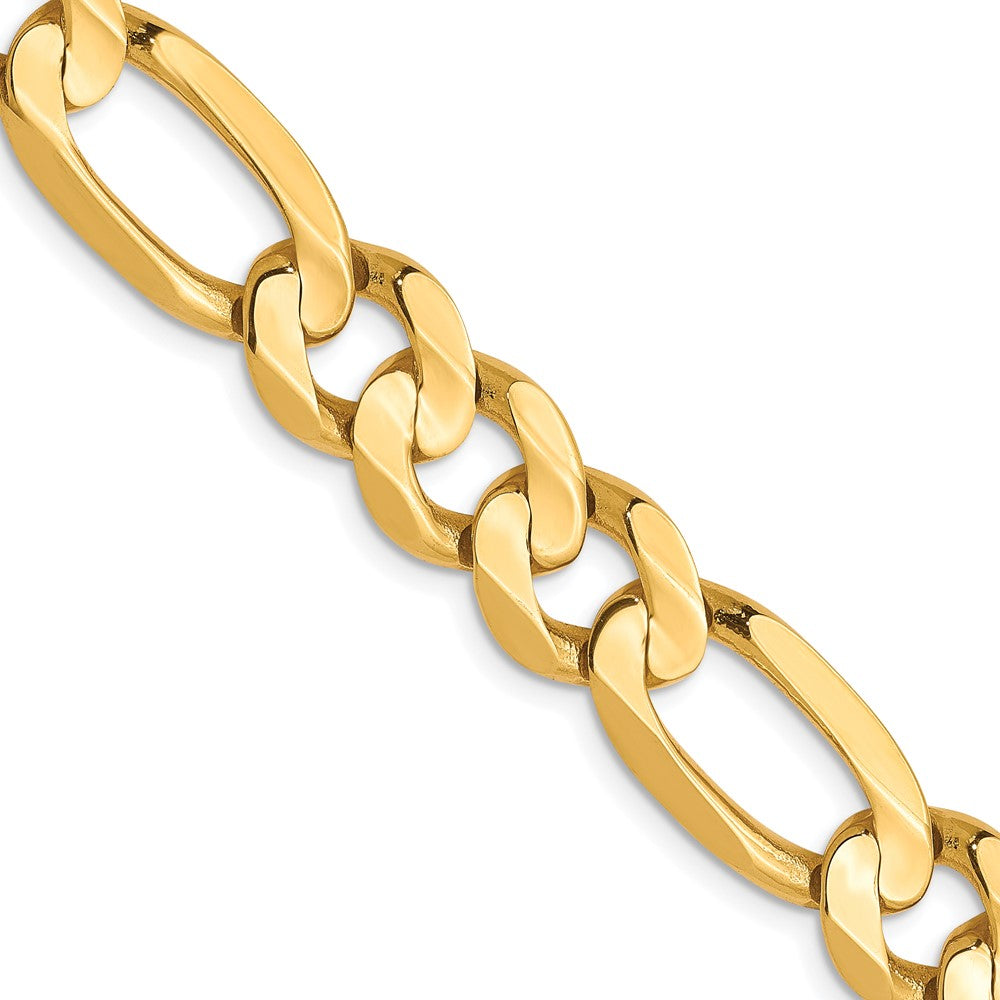 20 Inch 10K 8.75mm Concave Figaro Chain Necklace