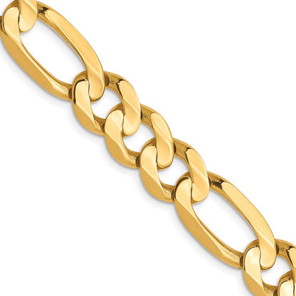 20 Inch 10K 8.75mm Concave Figaro Chain Necklace