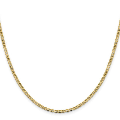 18 Inch 10K 2.4mm Flat Anchor Chain Necklace