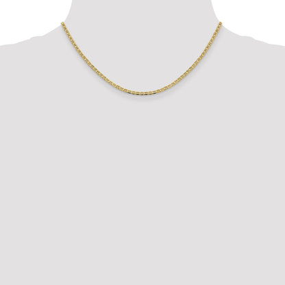 16 Inch 10K 2.4mm Flat Anchor Chain Necklace