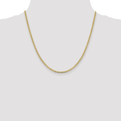 20 Inch 10K 2.4mm Flat Anchor Chain Necklace