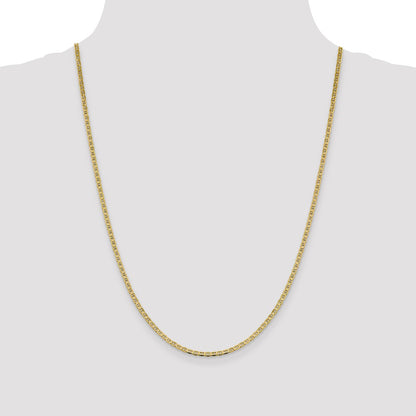 24 Inch 10K 2.4mm Flat Anchor Chain Necklace