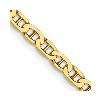 24 Inch 10K 2.4mm Flat Anchor Chain Necklace