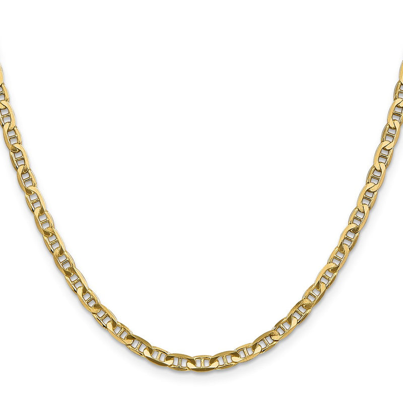 24 Inch 10K 3.75mm Concave Anchor Chain Necklace