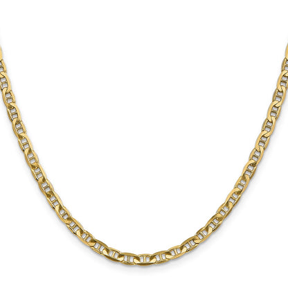 22 Inch 10K 3.75mm Concave Anchor Chain Necklace