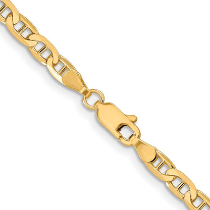 20 Inch 10K 3.75mm Concave Anchor Chain Necklace