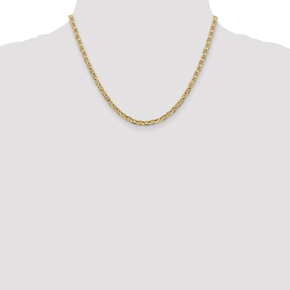 18 Inch 10K 3.75mm Concave Anchor Chain Necklace