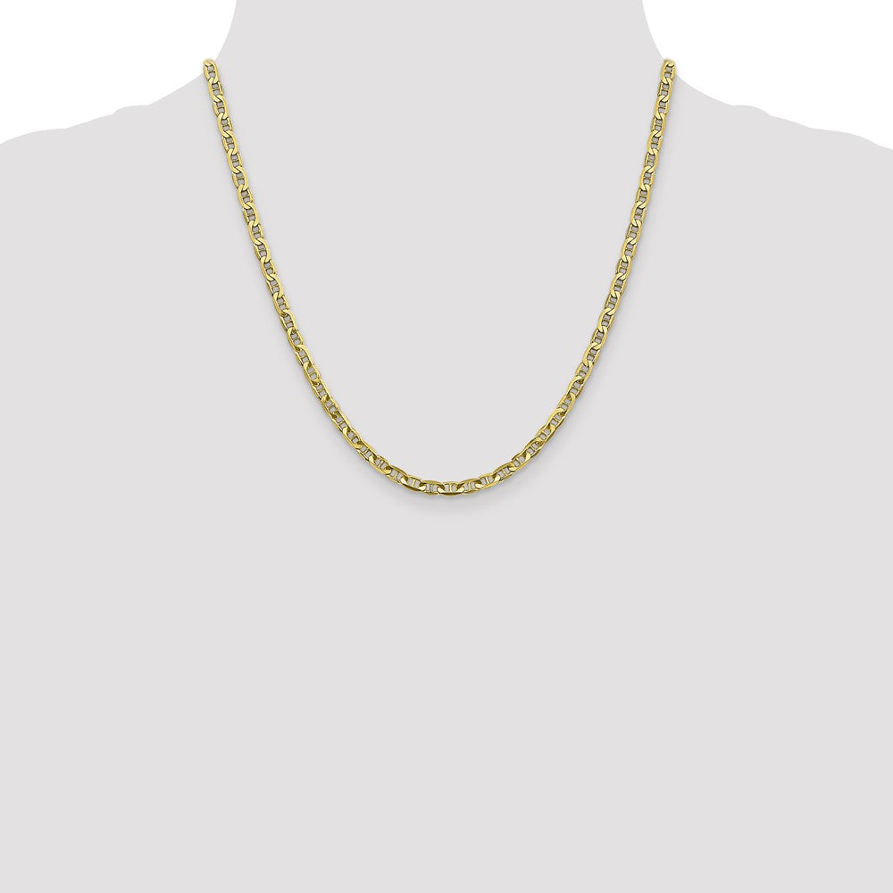 20 Inch 10K 3.75mm Concave Anchor Chain Necklace