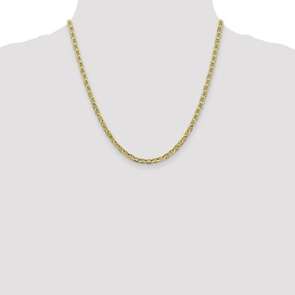 20 Inch 10K 3.75mm Concave Anchor Chain Necklace
