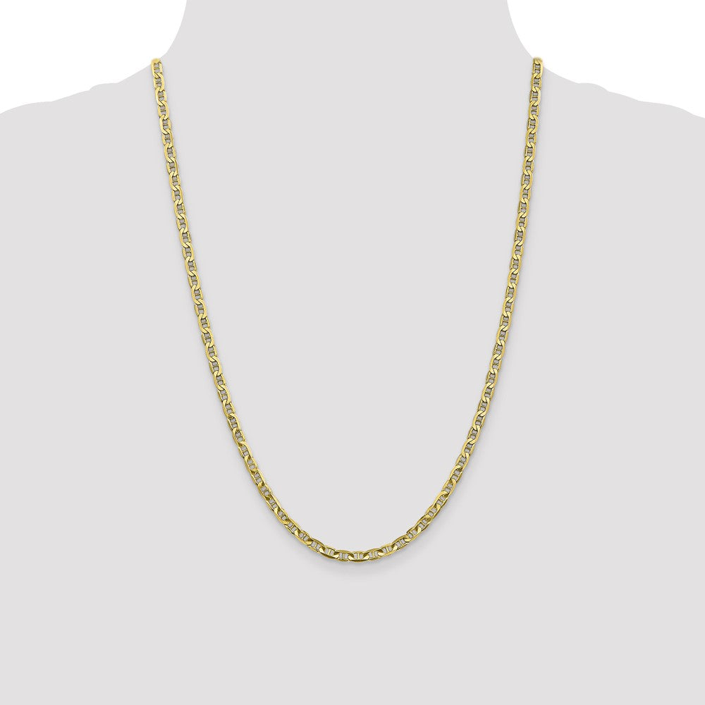 24 Inch 10K 3.75mm Concave Anchor Chain Necklace