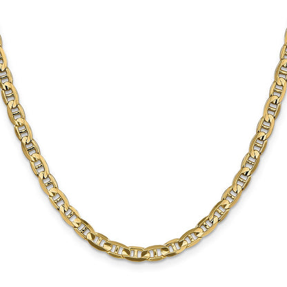 22 Inch 10K 4.5mm Concave Anchor Chain Necklace