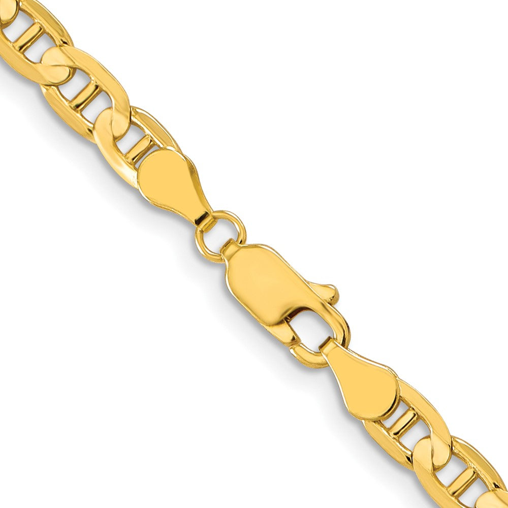 18 Inch 10K 4.5mm Concave Anchor Chain Necklace