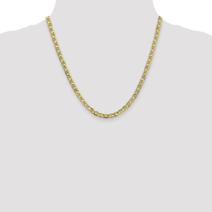 20 Inch 10K 4.5mm Concave Anchor Chain Necklace