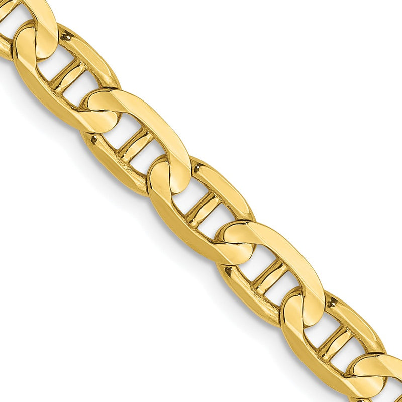 18 Inch 10K 4.5mm Concave Anchor Chain Necklace