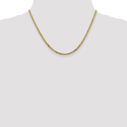 18 Inch 10K 2.4mm Flat Beveled Curb Chain Necklace
