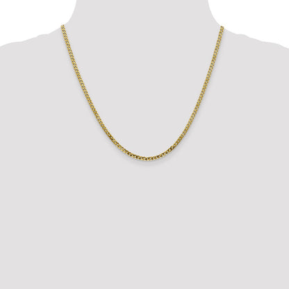 20 Inch 10K 2.4mm Flat Beveled Curb Chain Necklace