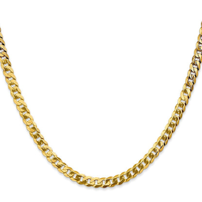 18 Inch 10K 4.6mm Flat Beveled Curb Chain Necklace