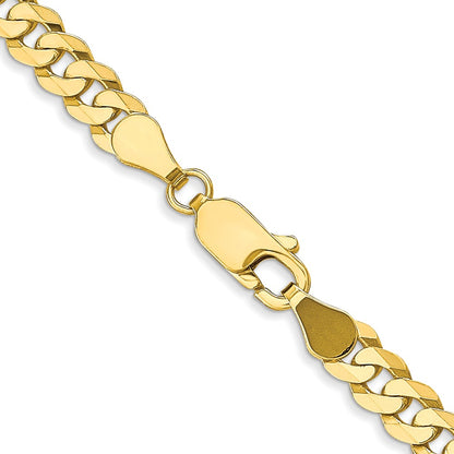 24 Inch 10K 4.6mm Flat Beveled Curb Chain Necklace