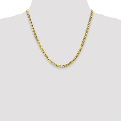 20 Inch 10K 4.6mm Flat Beveled Curb Chain Necklace