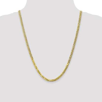 24 Inch 10K 4.6mm Flat Beveled Curb Chain Necklace