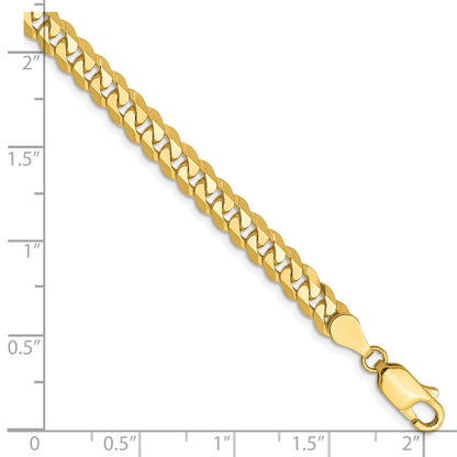 9 Inch 10K 4.6mm Flat Beveled Curb Chain Bracelet