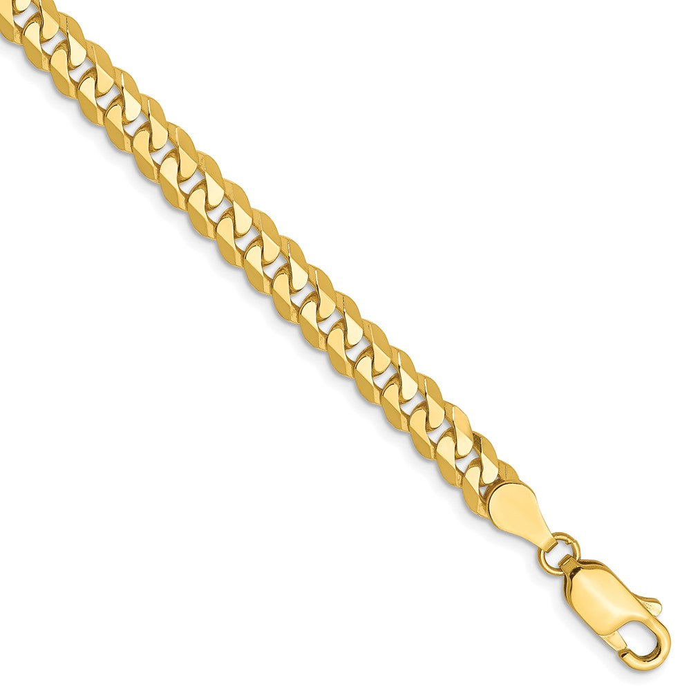 8 Inch 10K 4.6mm Flat Beveled Curb Chain Bracelet