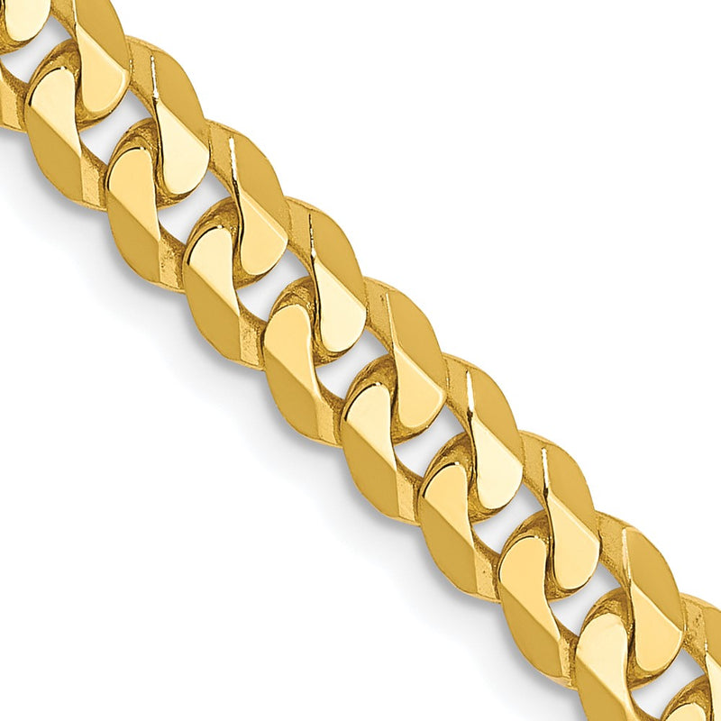 24 Inch 10K 4.6mm Flat Beveled Curb Chain Necklace