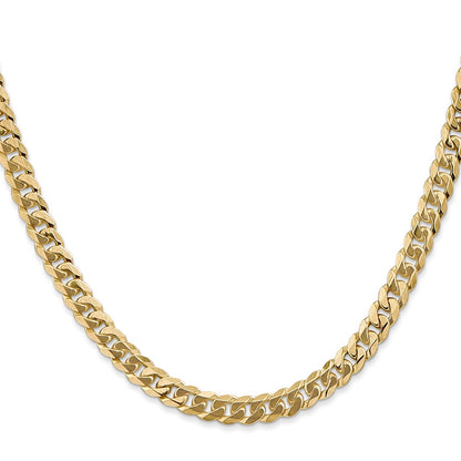 24 Inch 10K 5.75mm Flat Beveled Curb Chain Necklace