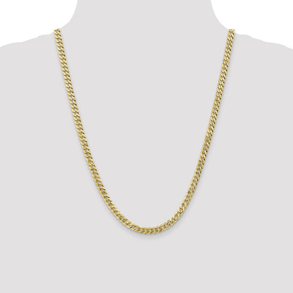 24 Inch 10K 5.75mm Flat Beveled Curb Chain Necklace