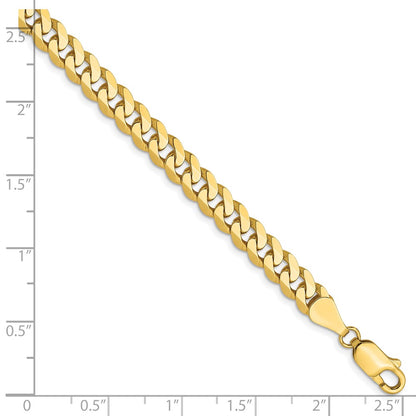 8 Inch 10K 5.75mm Flat Beveled Curb Chain Bracelet