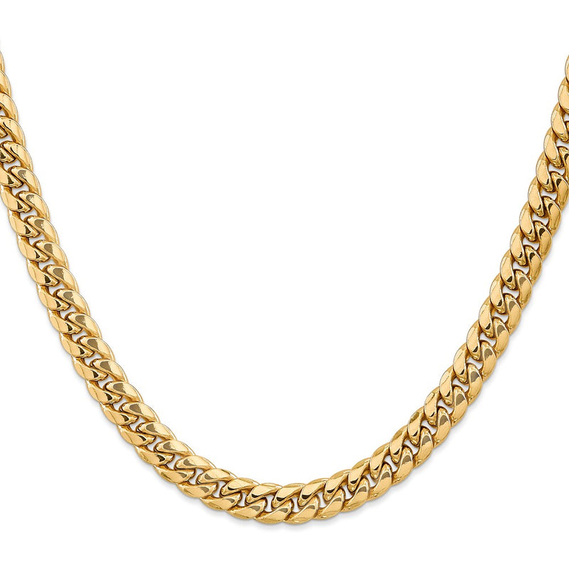 20 Inch 10K 7.3mm Semi-Solid Miami Cuban Chain Necklace