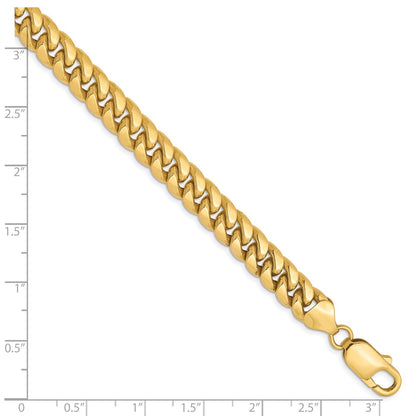8 Inch 10K 7.3mm Semi-Solid Miami Cuban Chain Bracelet