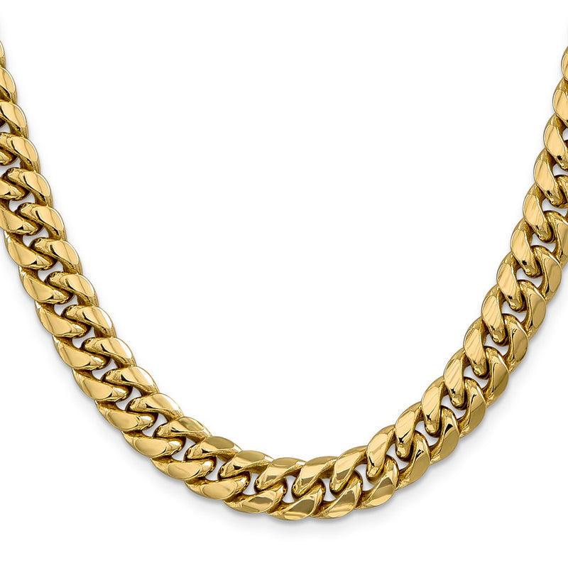 22 Inch 10K Semi-Solid 9.3mm Miami Cuban Chain Necklace