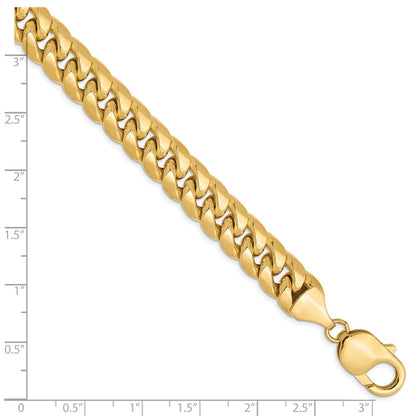 8 Inch 10K Semi-Solid 9.3mm Miami Cuban Chain Bracelet