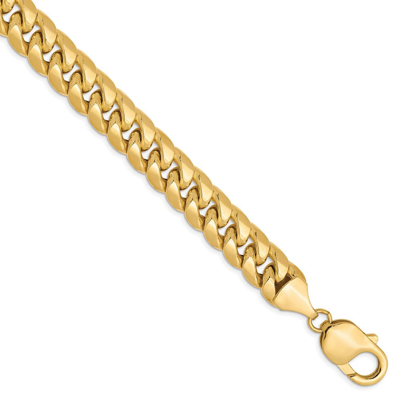 8 Inch 10K Semi-Solid 9.3mm Miami Cuban Chain Bracelet