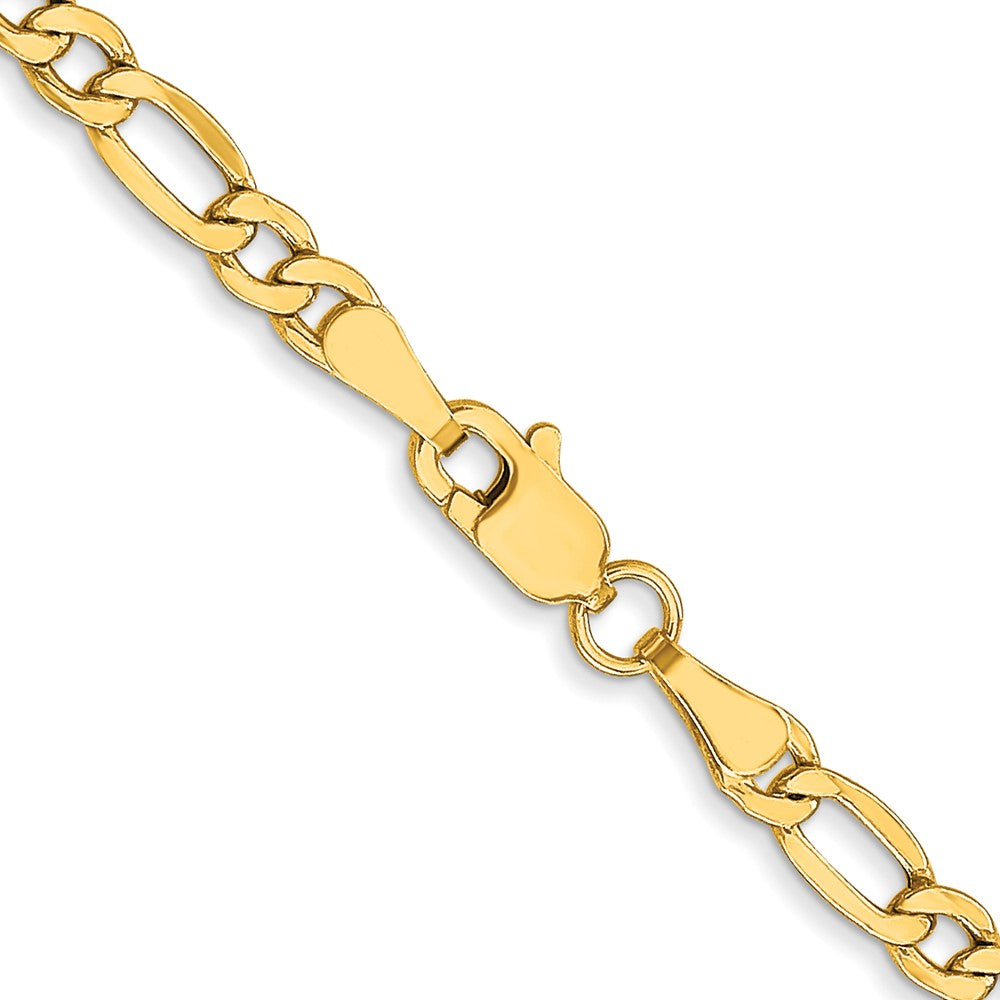 24 Inch 10K 3.5mm Semi-Solid Figaro Chain Necklace