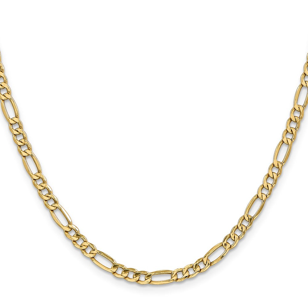 16 Inch 10K 4.75mm Semi-Solid Figaro Chain Necklace
