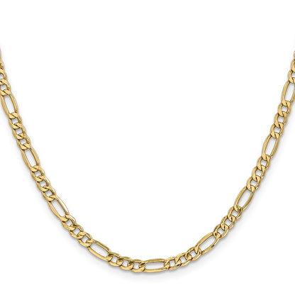 16 Inch 10K 4.75mm Semi-Solid Figaro Chain Necklace