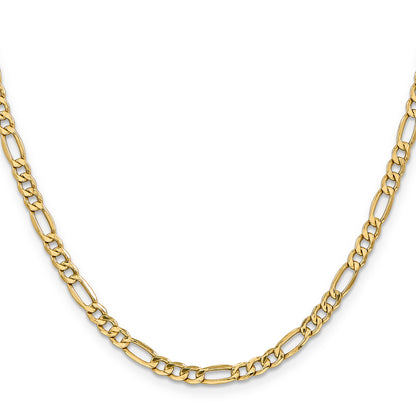 24 Inch 10K 4.75mm Semi-Solid Figaro Chain Necklace