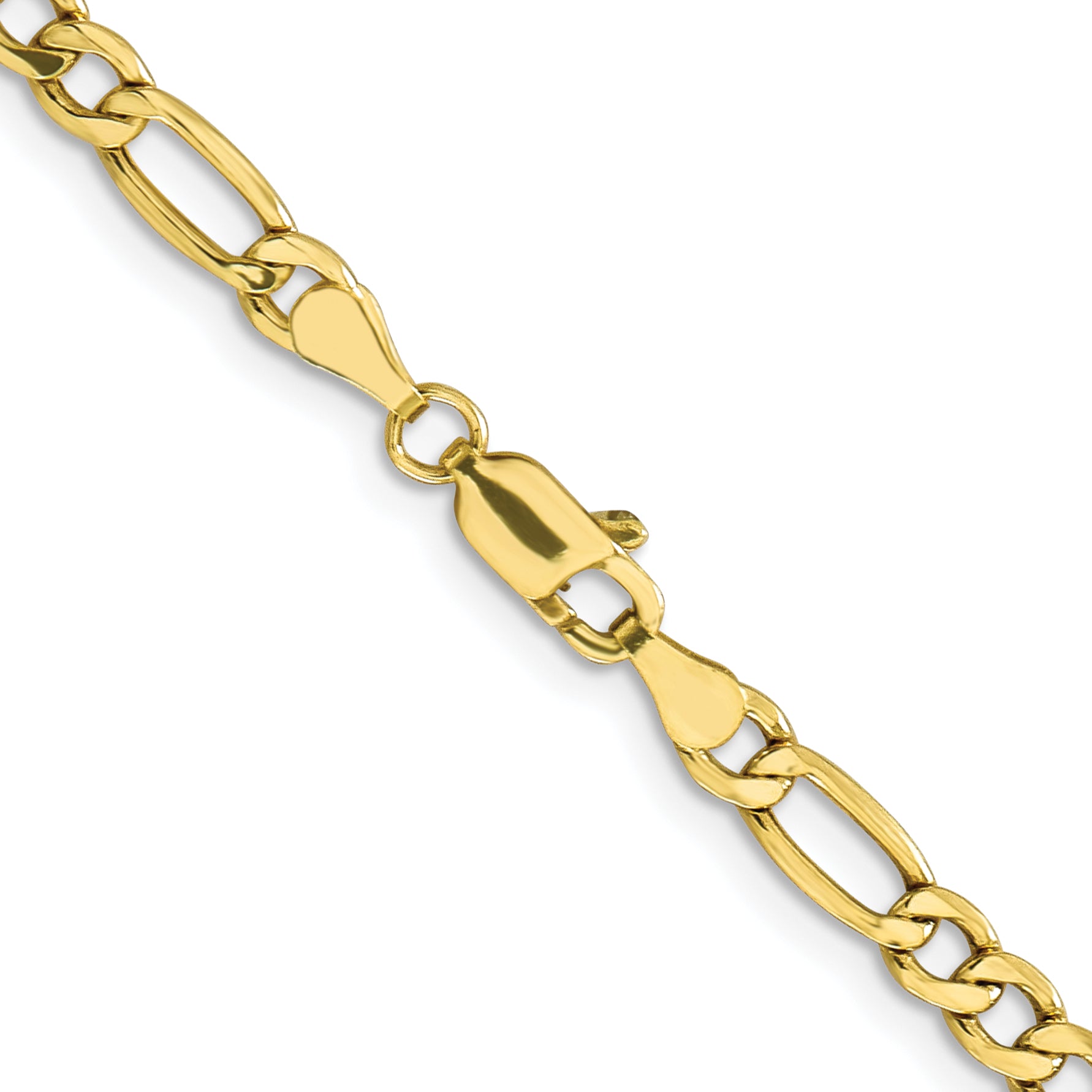 24 Inch 10K 4.75mm Semi-Solid Figaro Chain Necklace