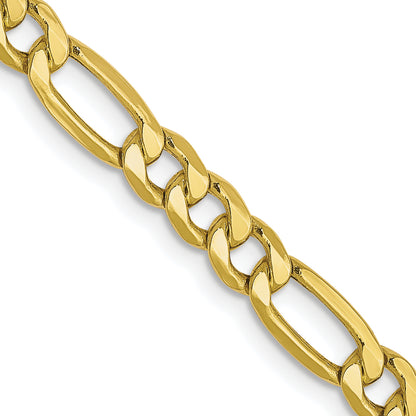 24 Inch 10K 4.75mm Semi-Solid Figaro Chain Necklace