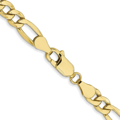 18 Inch 10K 5.35mm Semi-Solid Figaro Chain Necklace