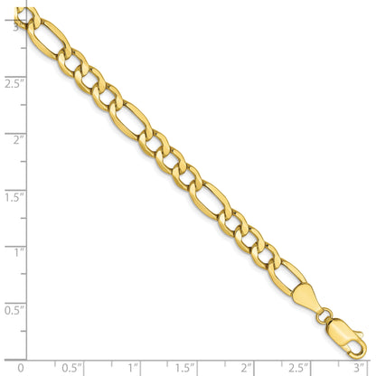 7 Inch 10K 5.35mm Semi-Solid Figaro Chain