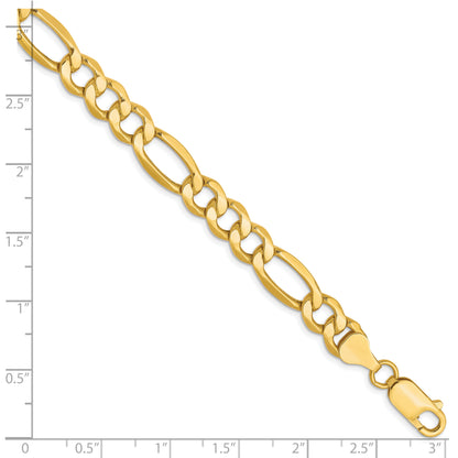 7 Inch 10K 7.3mm Semi-Solid Figaro Chain